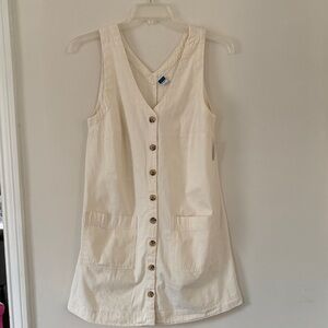 NWT Cream Button-Front Mini Dress